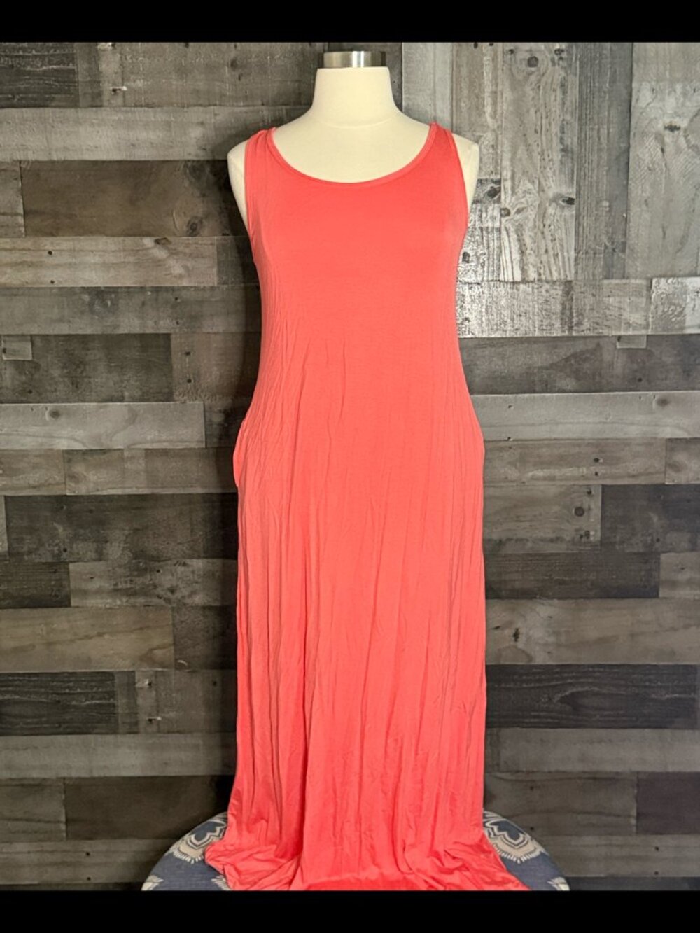 NWT! Planet Motherhood coral maxi dress maternity large summer vacation classic